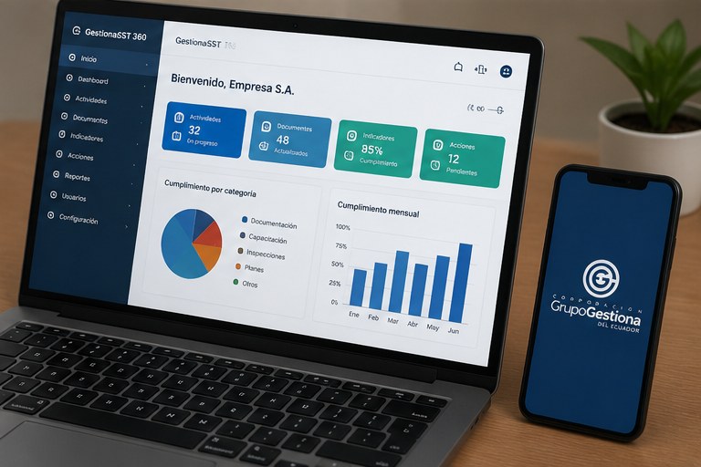 Plataforma digital GestionaSST 360 para indicadores, documentos y seguimiento SST